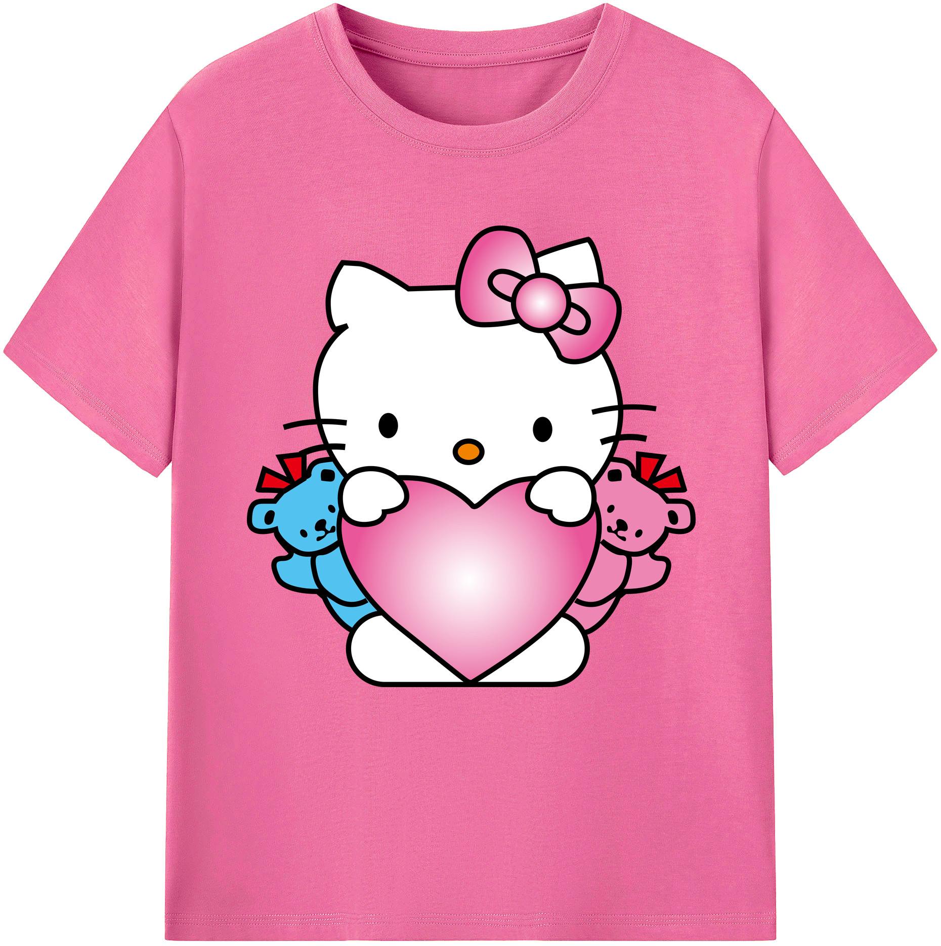 （画像用） Hello Kitty ハローキティ レディースカジュアルプリントTシャツ（綿100％）